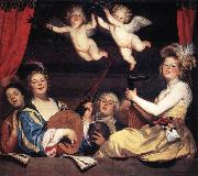 HONTHORST, Gerrit van Concert on a Balcony sg oil painting